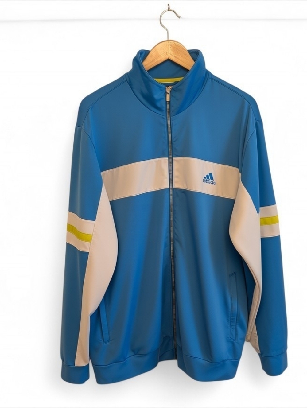 ADIDAS Track Jacket Vintage Blue Zip Up XL 90s Retro - Picture 6 of 12